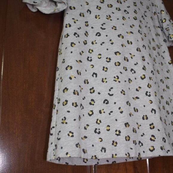 Oshkosh  Leopard Print Dress Size 3T Gray Short Sleeve Animal Print - Picture 4 of 9